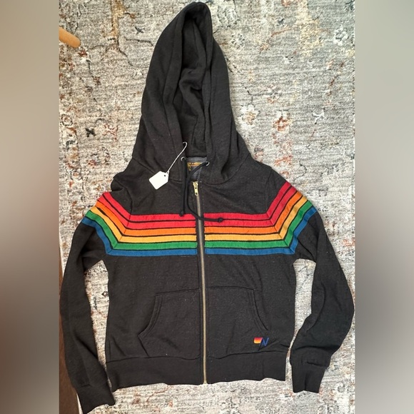 Aviator Nation Other - ‼️RARE‼️🎸AVIATOR NATION🎸6 Stripe Retro Zip Hoodie in Charcoal✨size XS✨